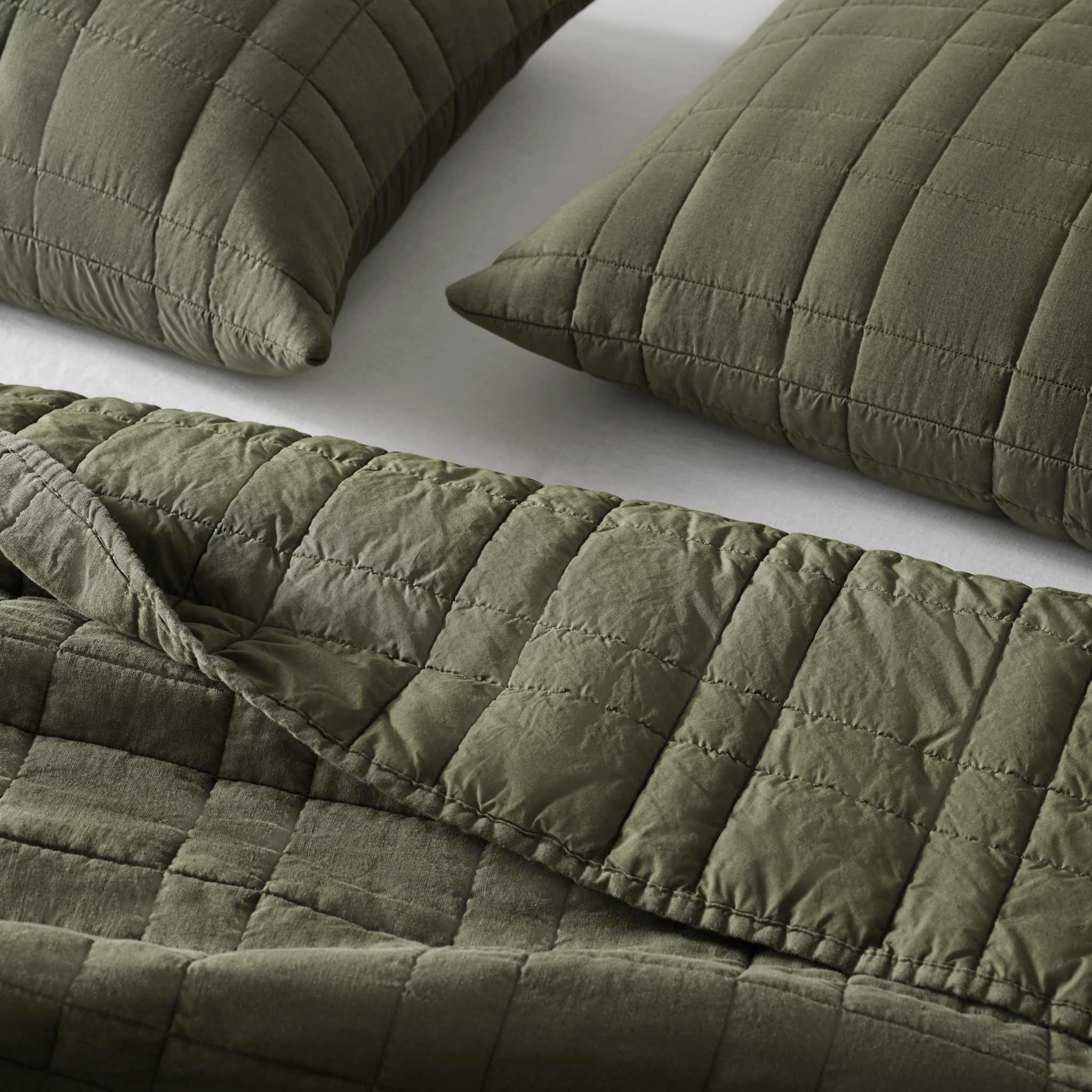 Washed European Linen Quilted Sham Set - Image 11