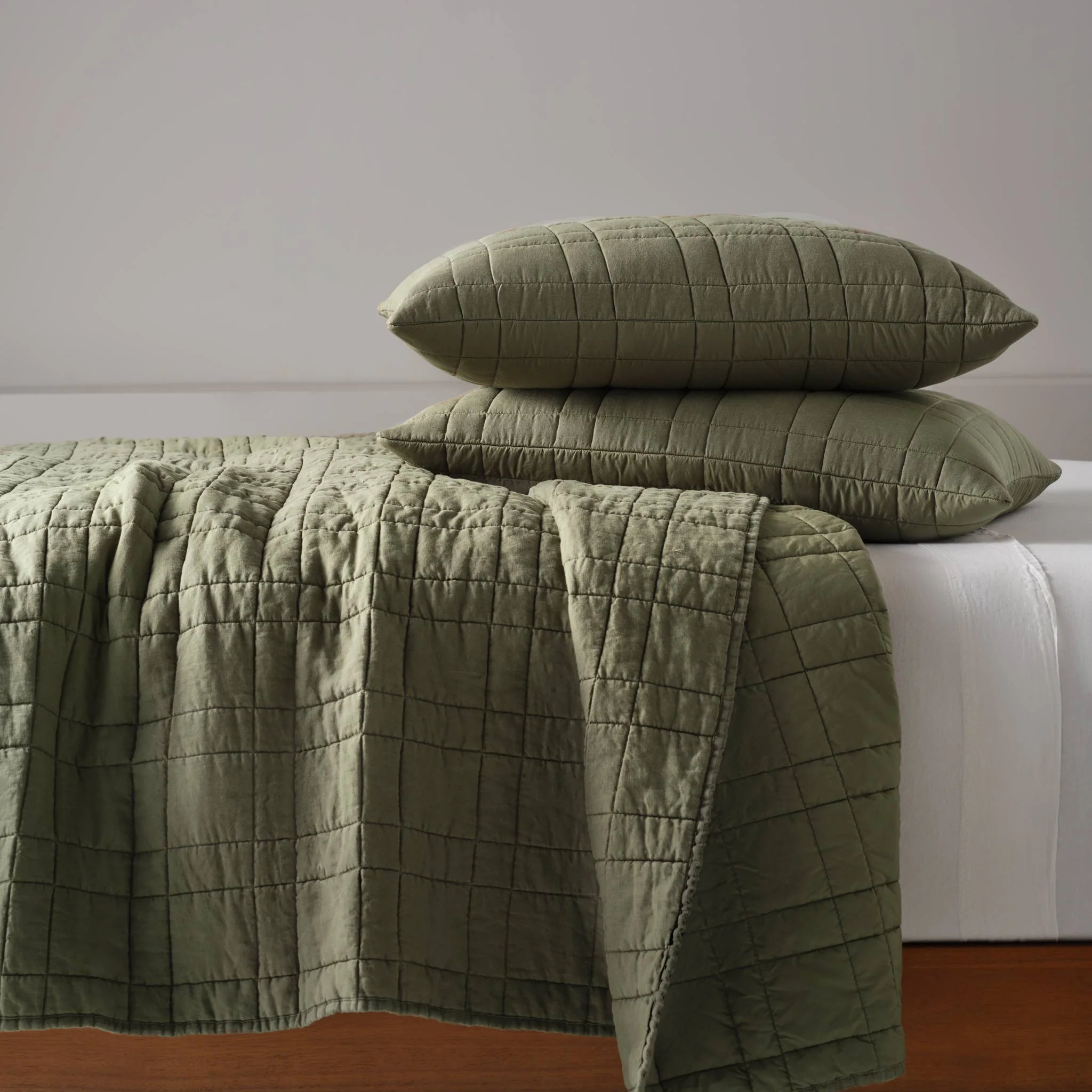 Washed European Linen Quilted Sham Set - Image 12