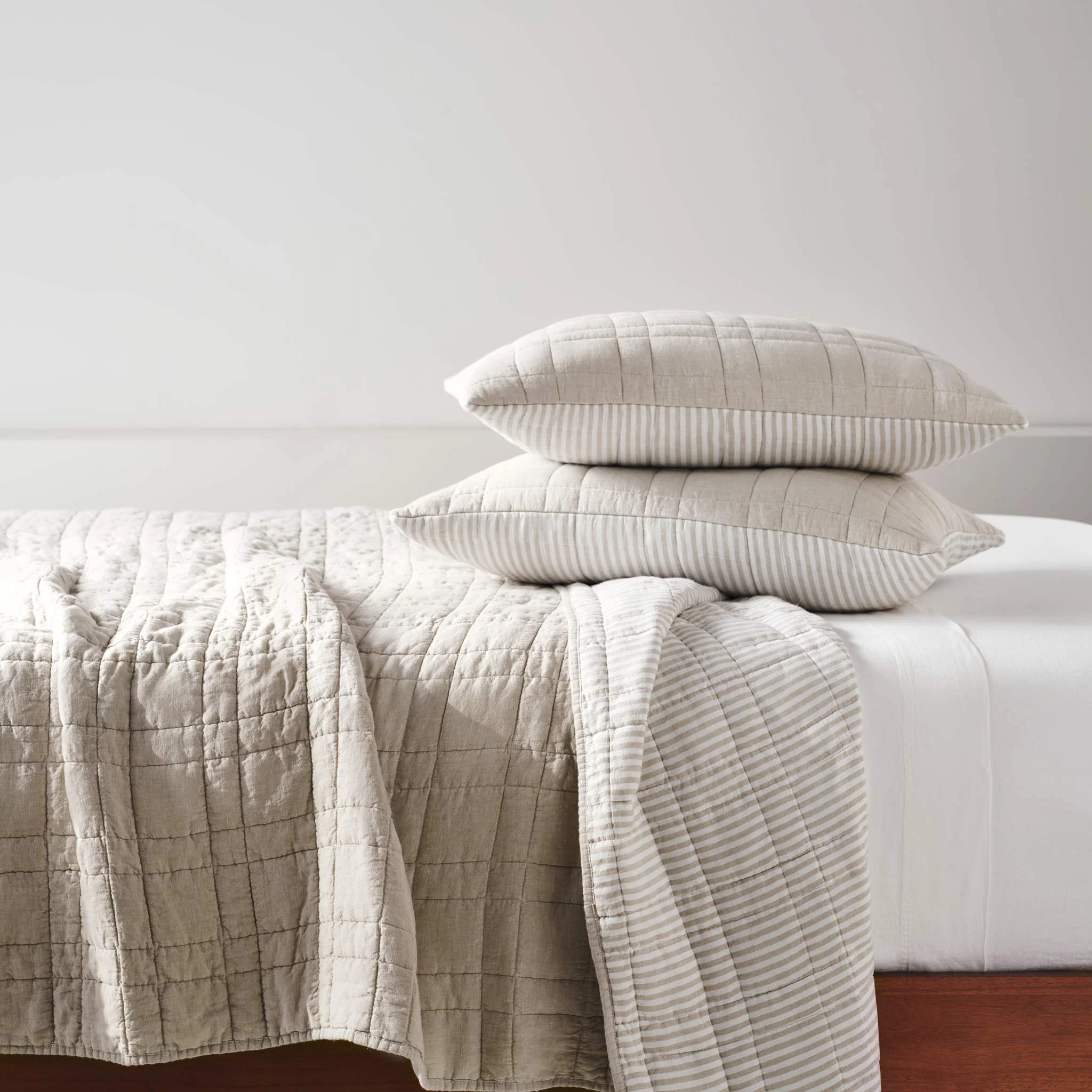 Washed European Linen Quilted Sham Set - Image 16