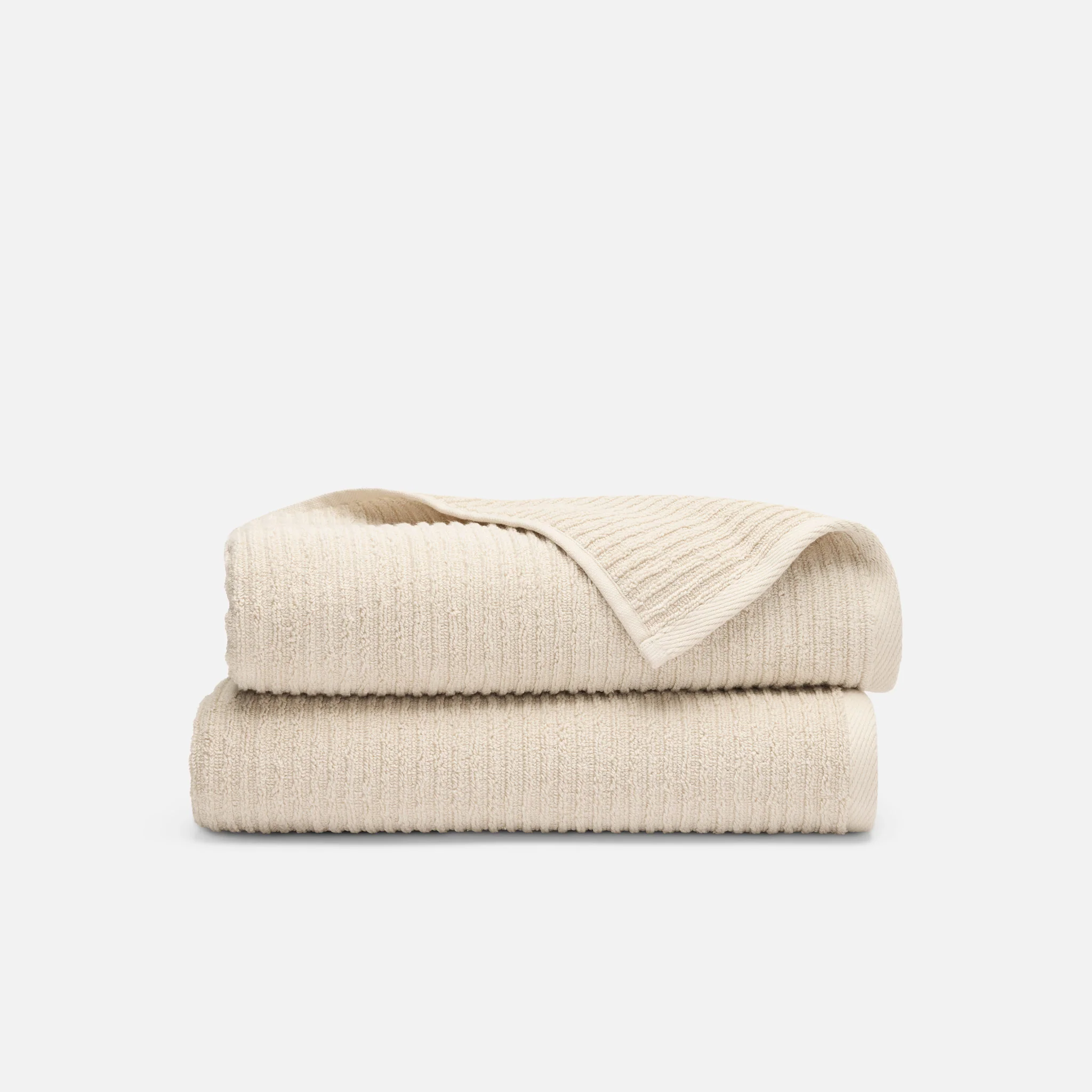 Ribbed Cotton TENCEL™ Bath Towels Set of 2 - Image 2